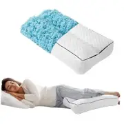 Shredded Memory Foam Knee Pillow for Side Sleepers, 6.5" Height-6.5" White