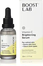 BOOST LAB Vitamin C Brightening Serum – For Radiant Skin – Evens Skin Tone, Helps Clear Dark Spots - Simple, Pure & Potent - Paraben Free, Sulphate Free, Fragrance Free - 30 ml