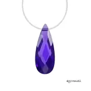 2 Cubic Zirconia Flat Pear Briolettes Beads 7x18mm Purple #96141