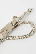 Silver Diamonte Bow Hair Clip - Size ONE, Women's Hair Accessory