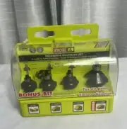 RYOBI Decorative Router Bit Set Combination Carbide Tipped Power Tool 5 Piece I