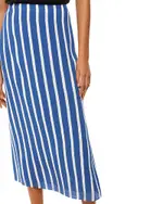 Whistles Crinkle Stripe Midi Skirt