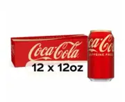 Coca-Cola Caffeine Free Soda Pop COKE (1) 12 Pk 12 oz Cans Coca Cola