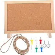 Uonlytech Small Framed Bulletin Board Wooden Cork Board for Notes Photos for Home Office and School Sturdy Safe Design