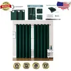 Extra Wide 70" Thermal Insulated Blackout Curtains - 2 Panel Set in Forest Green