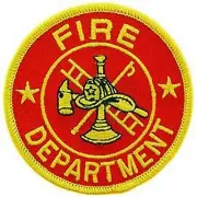Firefighter Fire Rescue Patch Round FIRE DEPARTMENT 3" Red Gold