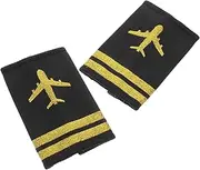 [JEWEDECO] Aviation Uniform Shoulder Pads Airplane Cosplay Epaulets Pilot Epaulets Flight Attendant Uniform Badge Shoulder Boards