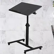 Standing Table Adjustable Height, Foldable, Revolving Portable Rolling or Movable Desk with Wheels or Mobile Bedside Home Desk & Office WorkDesk, Study Desk, Ideal for Hospital or Medical use.