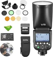 Godox V1 V1Pro S Flash for Sony with Godox AK-R1, Camera TTL Speedlight, 1/8000 HSS 500 Full Power Flashes, 1.3s Recycle Time, 2.4G Wireless with External Flash SU-1 for Sony Cameras