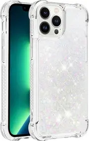 iPhone 13 Pro Max Case,Shiny Glitter Sparkle Quicksand Floating Liquid Clear Transparent Soft TPU Silicone Protective Bumper ShockProof,Colorful