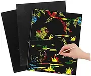 1 Set Scratch Drawing Paper for DIY Paper with Bamboo Pens Creative Educational Plaything to Boost Imagination and Art for School Projects