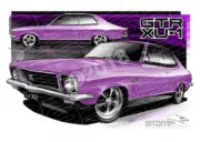 HOLDEN TORANA LJ XU1 PLUM DINGER A2 FRAMED PRINT (HC49A)