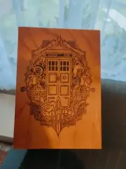 Doctor who woodburning wall art Pyrography handmade hand drawn wood woodwork