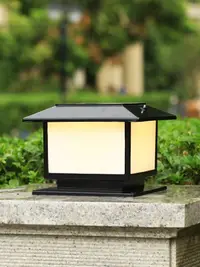 在飛比找樂天市場購物網優惠-太陽能柱頭燈現代led戶外防水別墅花園庭院燈簡約室外柱子圍墻