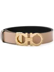 [Ferragamo] Gancini reversible leather belt 70 Neutrals