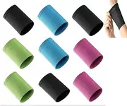 10 Pcs Sweat Bands Sports Wristbands, Apathetic Ice Shreds for Men Women, Elastic Absorbent Wristbands for Gym Basketball Football Tennis Running Sports