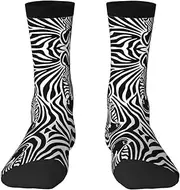 [EdWal] Soft Zebra print Moisture Wicking Socks Sports Socks for Men and Women Warm thermal Boot Hiking Socks