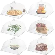 Simply Genius (6 Pack) Large and Tall 17x17 Pop-Up Mesh Food Covers Tent Umbrella for Outdoors, Screen Tents Protectors for Bugs, Parties Picnics, BBQs, Reusable and Collapsible