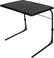 Table-Mate XL Plus Adjustable TV Table - Folding Couch Trays for Eating Snack Food, Stowaway Laptop Stand, Portable Bed Dinner Tray with 4 Set Angles, Black