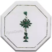 Marble Corner Table Top Malachite Stone Inlay Work Coffee Table for Restaurant