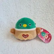 Squishmallows 4" inch Avery the Duck with Heart Valentines plush toy