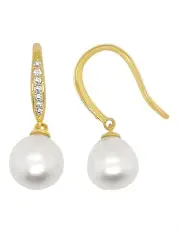 [Pure Elements] Brilliant Pearl Hook Earrings in White