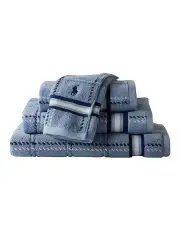 [Ralph Lauren Home] Dillon Windowpane Bath Mat Towel in Blue
