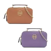 在飛比找momo購物網優惠-【TORY BURCH】雙T-LOGO素面皮革手提兩用鍊包