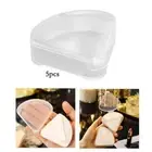 5x Triangle Puff Box Case Powder Puff Container Anti Pollution for Travel