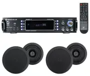 Rockville Home Theater Bluetooth Receiver+(4) 5.25" Black In-Ceiling Speakers