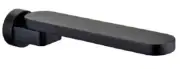 Raymor RAVEN BATH WALL SPOUT 220mm Swivel, Rounded Straight MATTE BLACK