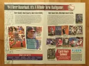 1993 '94 Fleer Baseball Trading Cards Print Ad/Poster MLB Tim Salmon Promo Art