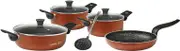 Flonal Pepita Red Bronze 8-Piece Forged Aluminum Non-Stick Cookware Set