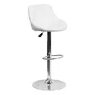 Bowery Hill 32'' Contemporary Vinyl Adjustable Bucket Seat Bar Stool in White