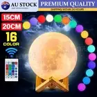 Dimmable 3D Lunar Moon Lamp Moonlight 20cm LED Night Light Touch Pat Remote A