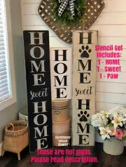 ON SALE! Home Sweet Home Stencil Set, See Description! 3 PC SET, NOT A SIGN!