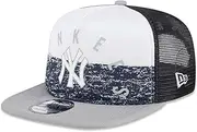 New Era NY New York Yankees 9FIFTY A-Frame Game Day Foam Trucker Cap, Adjustable Hat, Navy Blue White Grey, One Size