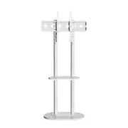 Fin Minimalist Marble Textured Floor Tv Stand 40"-75" Strong Steel Tv Bracket Stable