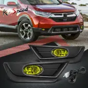 Black Bezel Amber Lens Front Bumper Fog Lights w/Switch for 17-18 Honda CR-V (for: Honda)