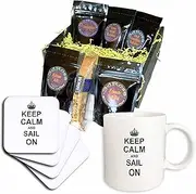 3dRose cgb_157768_1 Keep Calm Carry on Sailing-Boat Ship Captain Sailor Fun Funny Humorous-Coffee Gift Basket, Multicolor