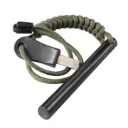 Catzon Portable Flintstone Iron Rod Kit with Paracord Landyard Handle Striker