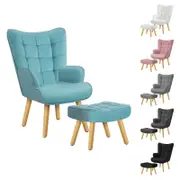 ALFORDSON Featherston Armchair Velvet Blue