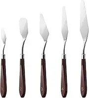 5Pcs Stainless Steel Cake Cream Spatula Shovel Cake Painting Scraper Cake Decorating Spatula with Frosting Icing Knife Oil Painting Knife Art Painting Tool Palette Knife for Cake Fondant Chocolate