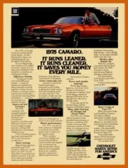 1975 Chevrolet Camaro - Leaner & Cleaner New Metal Sign: 12 x 16" Ships Free