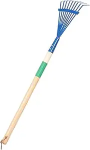 Generic Garden Rake with Detachable Wooden Handle Lightweight and Lawn Tool for Outdoor Gardening Activities Encourages Gardening Interest Blue