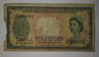 在飛比找Yahoo!奇摩拍賣優惠-英屬馬來亞婆羅洲1953年1元流通品-伊麗莎白頭像693