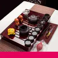 在飛比找PChome24h購物優惠-功夫茶具套裝家用簡約泡茶整套紫砂茶壺茶杯小茶台小茶盤茶道客廳