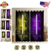 Youthful Lightsaber Curtains in Yellow & Purple - 30%-50% Blackout 2-Panel Set