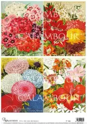 Vintage Floral Ads #5 | A4 Rice Paper | Paper for Decoupage | Calambour