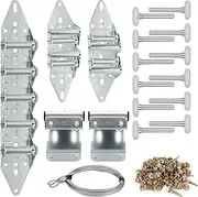 AKOLAFE Garage Door Parts & Hardware for 16 x 7', 18 x 7' Includes (10) Garage Door Rollers (9) Garage Door Hinges (2) Garage Door Bracket (54) Garage Door Screws (1) Garage Door Cable Replacement Kit